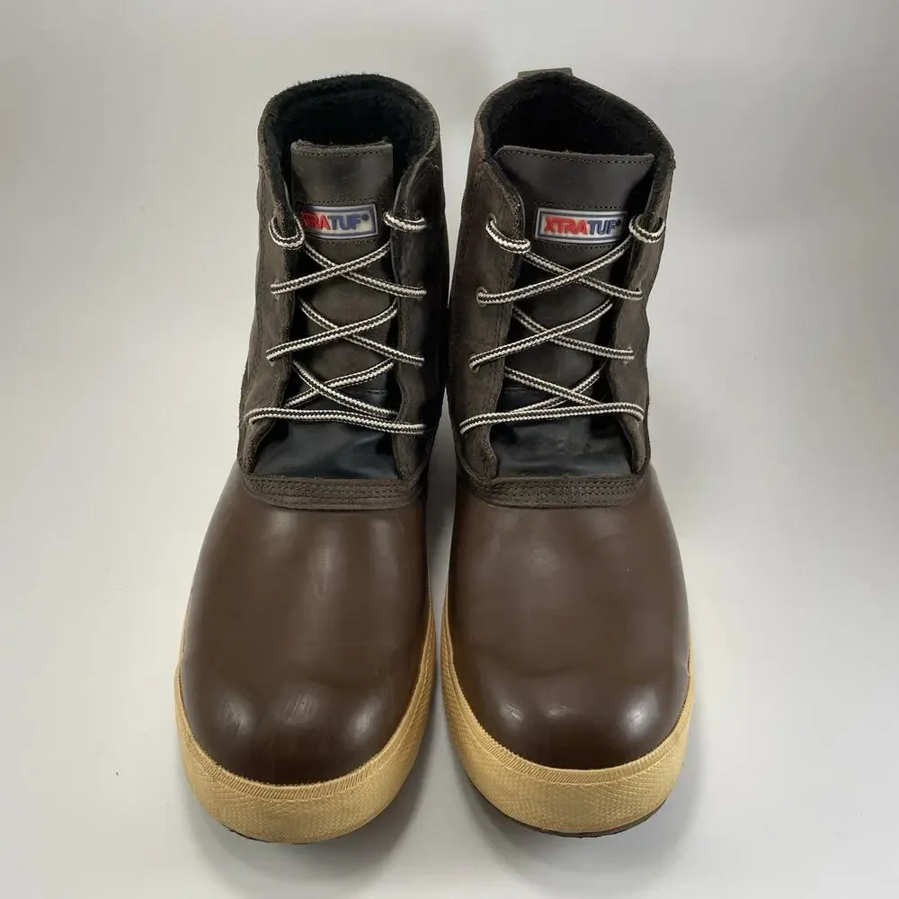 Xtratuf Legacy Lace Boots Mens Size 10 Leather Upper Waterproof Rubber Lower